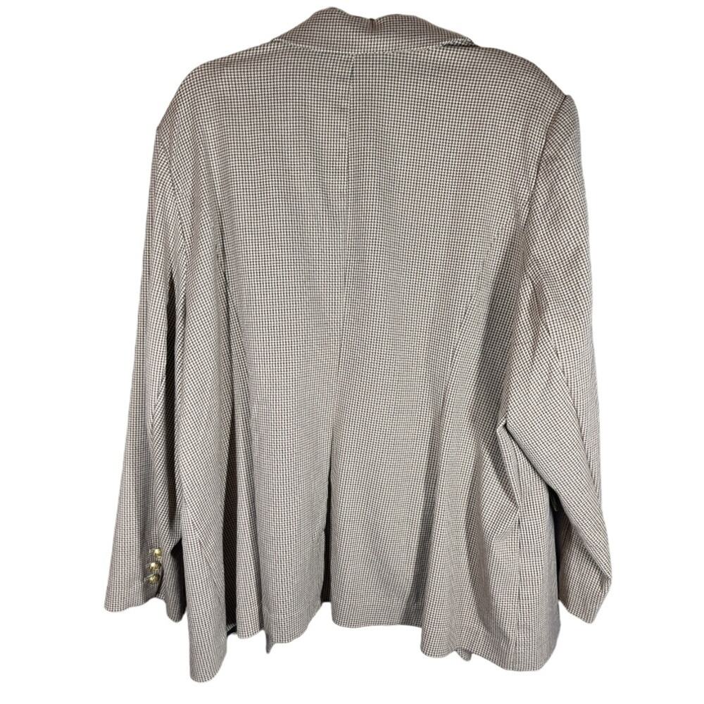 Lane Bryant Womens Bryant Blazer‎ 28 Brown Houndstooth Gold Buttons NWT Academia - Picture 2 of 10